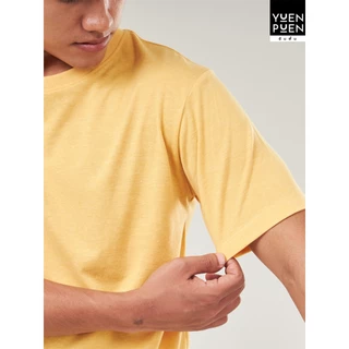 YuenPuen เสื้อยืดคอกลม สีมัสตาร์ด ยืนพื้น ไม่ยืดไม่ย้วย เสื้อสีพื้น ผ้าCotton ผสม Polyester ผ้านุ่ม