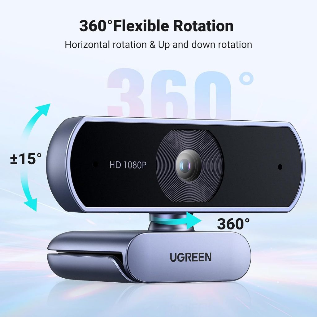 UGREEN รุ่น 15728 USB Webcam กล้องเว็บแคมไมโครโฟนคู่ชัดระดับ HD สำหรับการสตรีมและประชุมออนไลน์