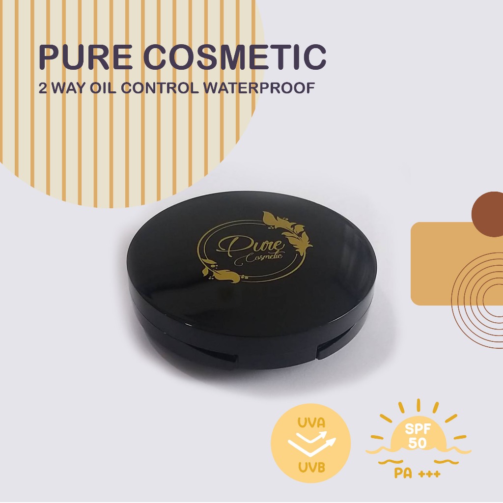 PURE COSMETIC 2 WAY COMPACT POWDER  แป้งพัฟหน้าเด้ง กันน้ำ กันเหงื่อ