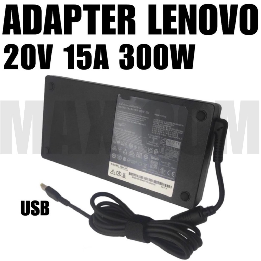 อะแดปเตอร์แล็ปท็อป Lenovo 20V 15A 300W Square Port Lenovo Legion 5 pro 16ACH6H R9000P 9000K Y9000K Y