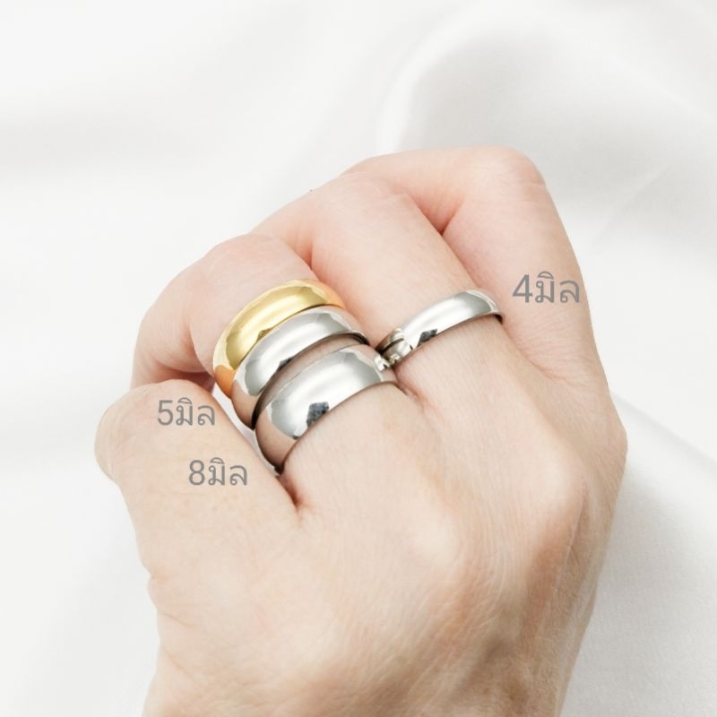 แหวนเกลี้ยงสแตนเลส แหวนปอกมีด แหวนหน้าโค้ง ราคาถูก สแตนเลส316L  ราคาถูก ใส่อาบน้ำเล่นกีฬาได้ ไม่ลอกไม่ดำ
