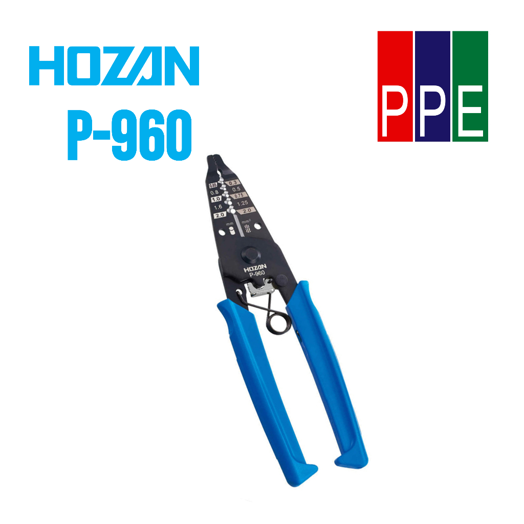 P-960 [HOZAN] คีมปลอกสายเดี่ยว Sqmm. Wire stripper