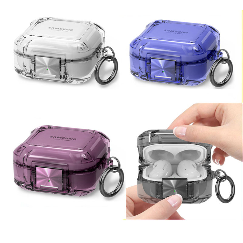 เคส Samsung buds live /pro/2/2pro/FE/Buds Core คลิปล็อค ป้องกันหาย เคสแข็ง พร้อมที่คล้อง(Model.4)
