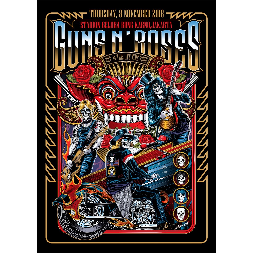 โปสเตอร์ Guns N' Roses โปสเตอร์ติดผนัง ของแต่งบ้าน วอลเปเปอร์ รูปภาพผนัง รับทำโปสเตอร์  Poster โปสเต