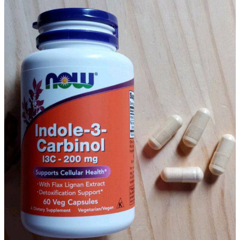 Indole-3-carbinol [I3C] ป้องกันมะเร็งเต้านม มะเร็งปากมดลูก& เนื้องอกต่างๆ ข้น 200 มก. ให้ 60 แคปซูล 