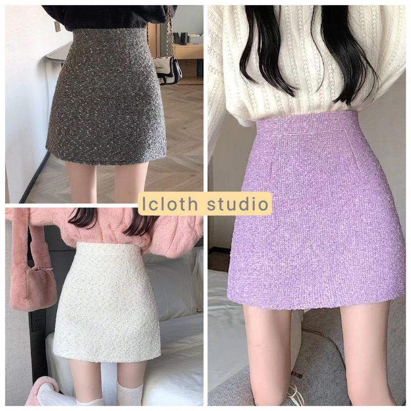 GiGi Skirt 🌼กระโปรงสั้นผ้าทวิต ทรงสวย สีสวยทุกสี