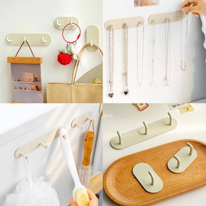 พร้อมส่ง เซต 3 ชิ้น ที่แขวนของ ตะขอ minimal hook ที่แขวนของติดผนัง ไม่ต้องเจาะ ที่แขวนกุญแจ ที่แขวนปลั๊กไฟ 32005