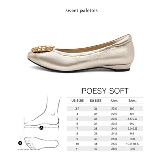 Sweet Palettes รองเท้าหนังแกะ Poesy Soft Double Black