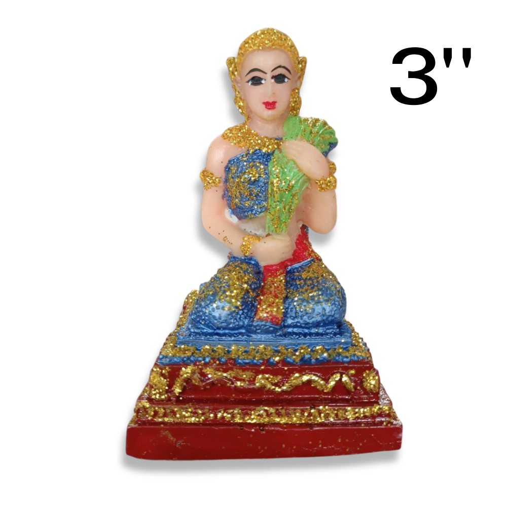 พระแม่โพสพ แต่งสี กว้าง 3นิ้ว สูง 6นิ้ว