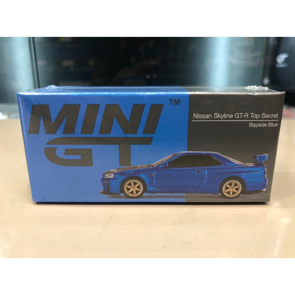 Mini GT 1/64 Nissan Skyline GT-R (R34) Top Secret Bayside Blue