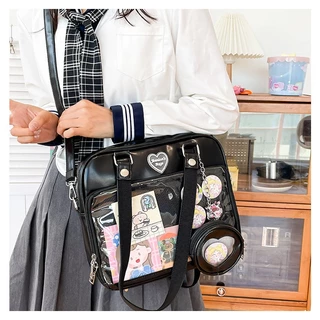 [พร้อมส่ง] 💟 Ita Bag กระเป๋าสะพาย หนัง PU พร้อมใบเล็กรูปหัวใจ ใส่ตุ๊กตา เข็มกลัด กันน้ำ กันฝุ่น