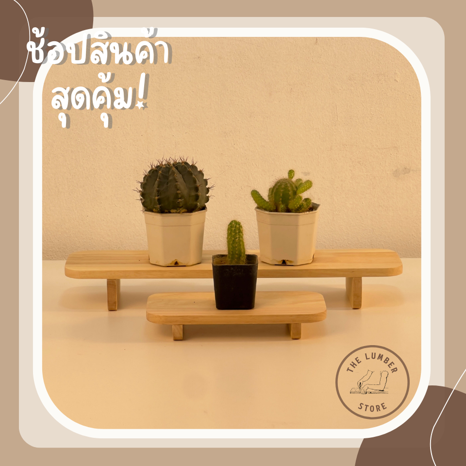 โต๊ะมินิ ที่มินิมอลขั้นสุด แบบขอบมน ขามนทรงเตี้ยไม้พารา THE LUMBER มี4ขนาด