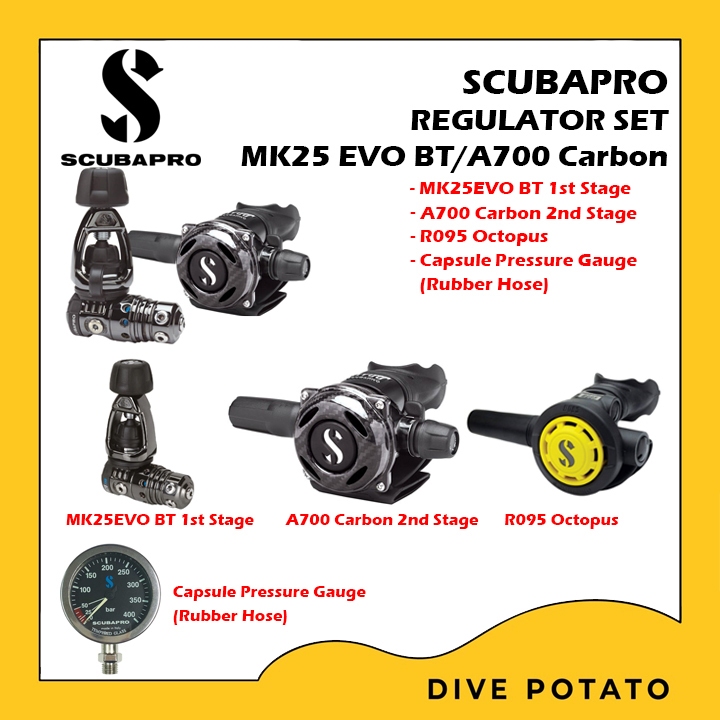Scubapro MK25 Evo Carbon BT/ A700 Carbon BT Regulator Set