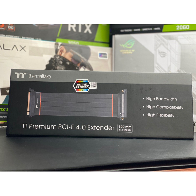 EXTENDER RISER CABLE (สายพีซีไอ) THERMALTAKE TT PREMIUM PCI-E 4.0 EXTENDER 300MM 90 DEGREE