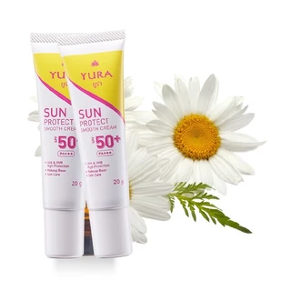 ของแท้💯 Yura Sun Protect Smooth ครีมกันแดด SPF50+ PA+++ 20g. เซต 1 หลอด / สบู่ Arbutin 1 ก้อน 50 กรัม