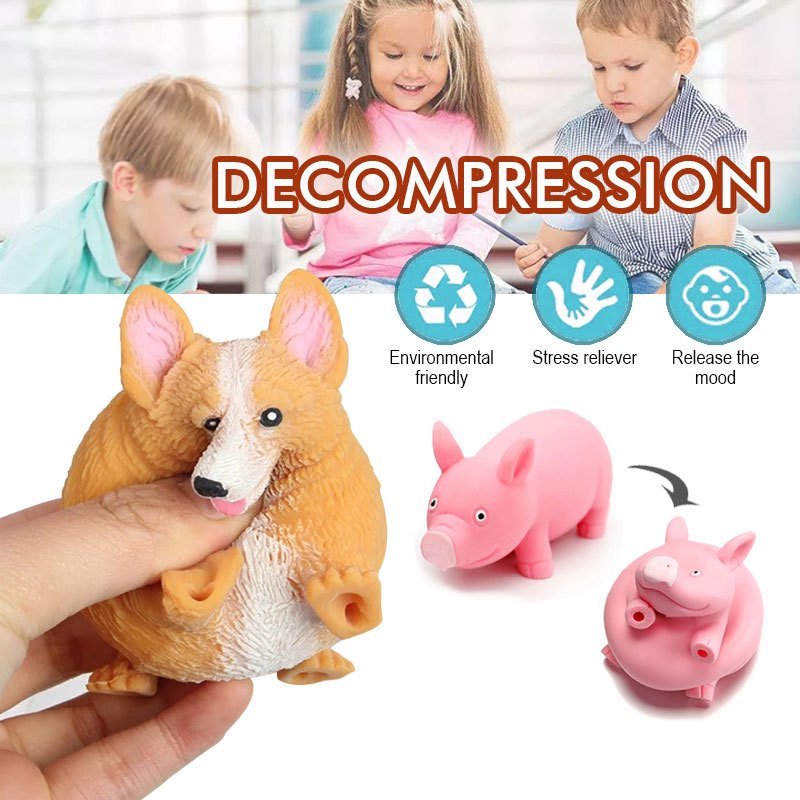 ของเล่นเด็ก ของเล่นเด้งช้า หมูยืดได้ หมายืด บีบให้เป็นทรงได้ ของเล่นสไลม์และสกุชชี่
