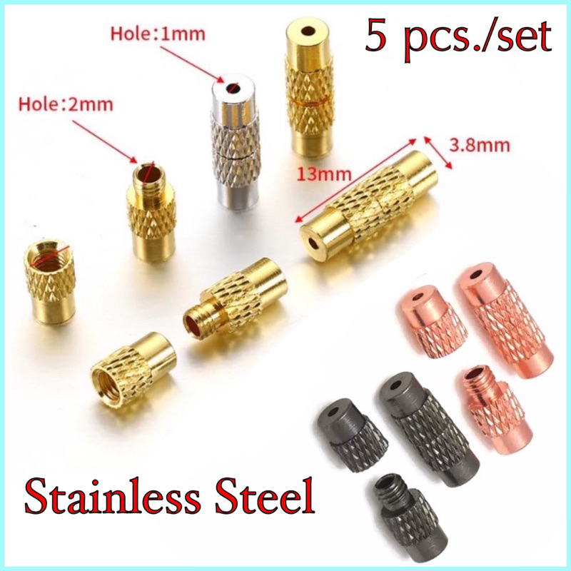 TD70 ตะขอสร้อยสแตนเลสแท้แบบสกรูเกลียวหมุน 5 ชุด /เซ็ต