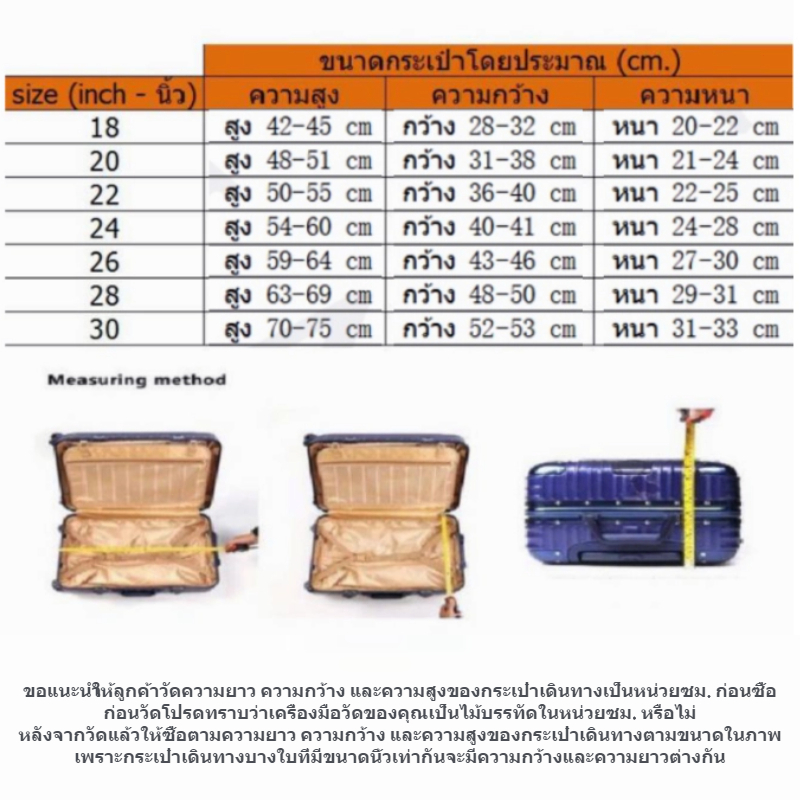 แถมสายรัด📢ผ้าคลุมกระเป๋าเดินทาง PVCใส กันน้ำ หนาพิเศษ 18/20/22/24/26/28/30นิ้ว - รูปที่ 2