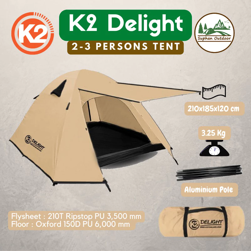 K2 Delight เต็นท์ แค้มปิ้ง เดินป่า สำหรับนอน 3 คน thumbnail 3