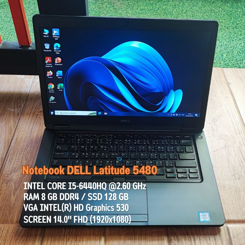โน๊ตบุ๊คมือสอง Notebook Dell Latitude 5480 Intel® Core™ Core I5 (6th Gen) Ram 8 GB SSD 120 GB เครื่องพร้อมใช้งาน