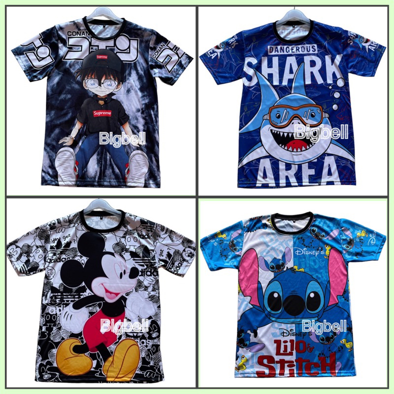 เสื้อยืดเด็กเล็กลายการ์ตูน