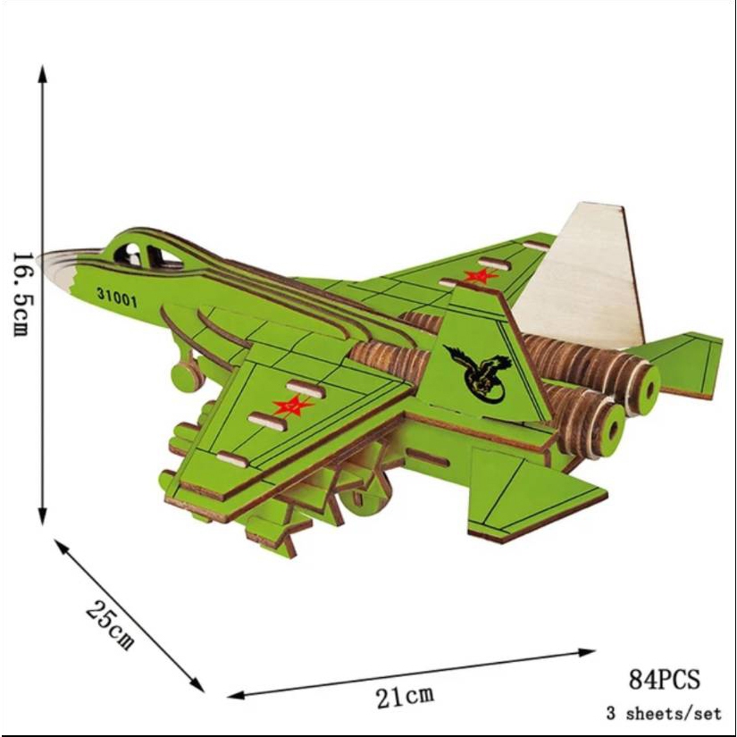 >>พร้อมส่ง<<จิ๊กซอว์ไม้ 3 มิติ เครื่องบินสงคราม J-31 Warcraff 3D Wooden Puzzles