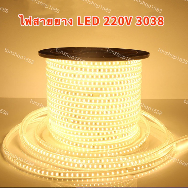 ไฟสายยาง LED 220V 3038 ขนาด14mm S17 ไฟเส้น สำหรับตกแต่ง บ้าน อาคาร ห้องนอนหรือร้านค้า ใช้งานกลางแจ้งได้ กันน้ำ ทนแดด