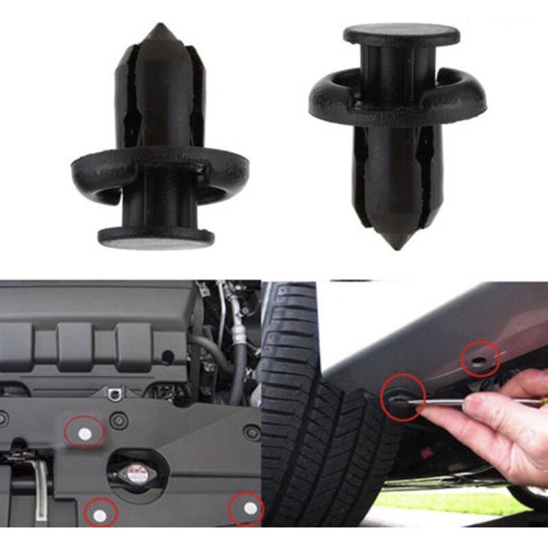 หมุดยึดกันชนรถยนต์ หมุดพลาสติก สีดํา ขนาด 10 mm ยาว 13 mm สําหรับ Honda Accord Civic ราคาตัวละ 5บาท