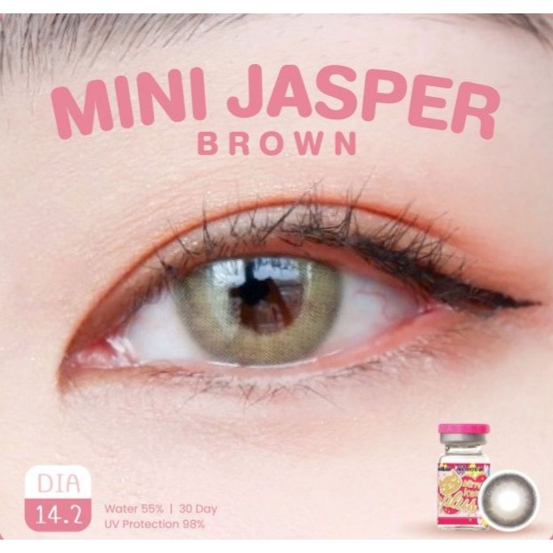 💖 Kitty kawaii mini Jasper  สายตา -00 ถึง -1000 brown gray Contactlens  บิ๊กอาย คอนแทคเลนส์ ราคาถูก 