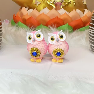 (ราคาต่อ1ตัว)🦉นกฮูกถวายพระแม่ลักษมี🦉รุ่นชมพูเพิ่มโชค💕