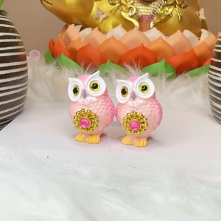 (ราคาต่อ1ตัว)🦉นกฮูกถวายพระแม่ลักษมี🦉รุ่นชมพูเพิ่มโชค💕