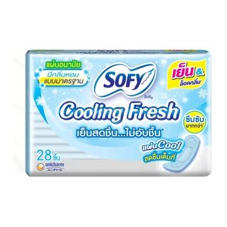 โซฟี แผ่นอนามัย คูลลิ่งเฟรช แบบมาตรฐานมีกลิ่นหอม 28 ชิ้น /Sofy Pantiliner Regular Cooling Fresh Scented 28