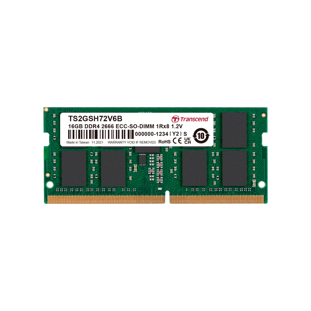 Transcend RAM-Memory for NAS DDR4-2666 ECC SO-DIMM- 16GB - รับประกันตลอดอายุการใช้งาน-มีใบกำกับภาษี-TS2GSH72V6B