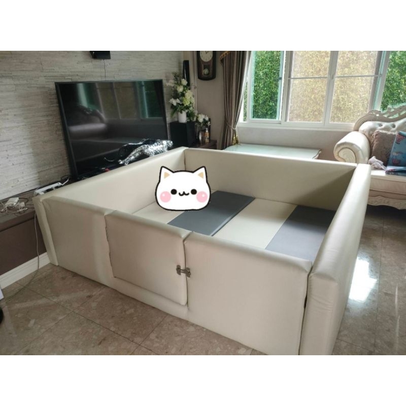 คอกเด็กมีประตู คอกนวม 👶 เบาะกันกระแทก แผ่นรองคลาน - รูปที่ 3