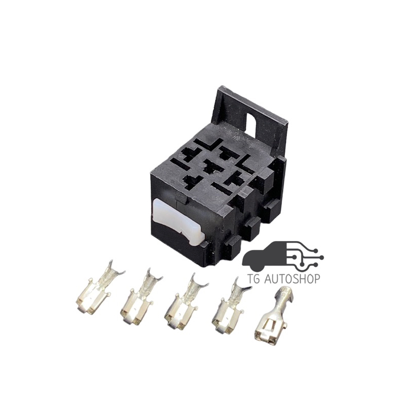 ฐานรีเลย์รถยนต์มีล็อคพิน 5 ขา 12V 24V พร้อมพิน [DJJ7058-6.3-21]