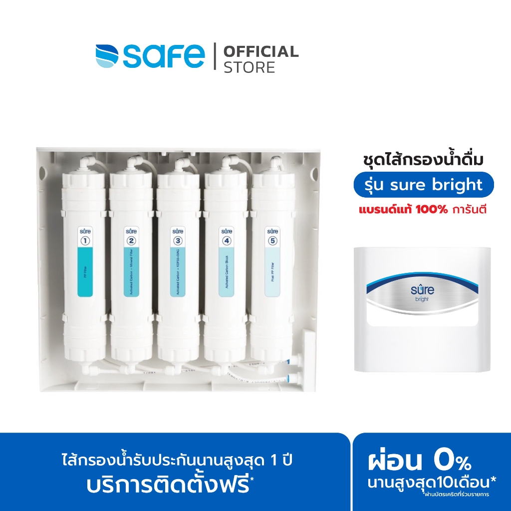 SAFE ไส้กรองน้ำดื่ม รุ่น Sure Bright | ติดตั้งฟรี*