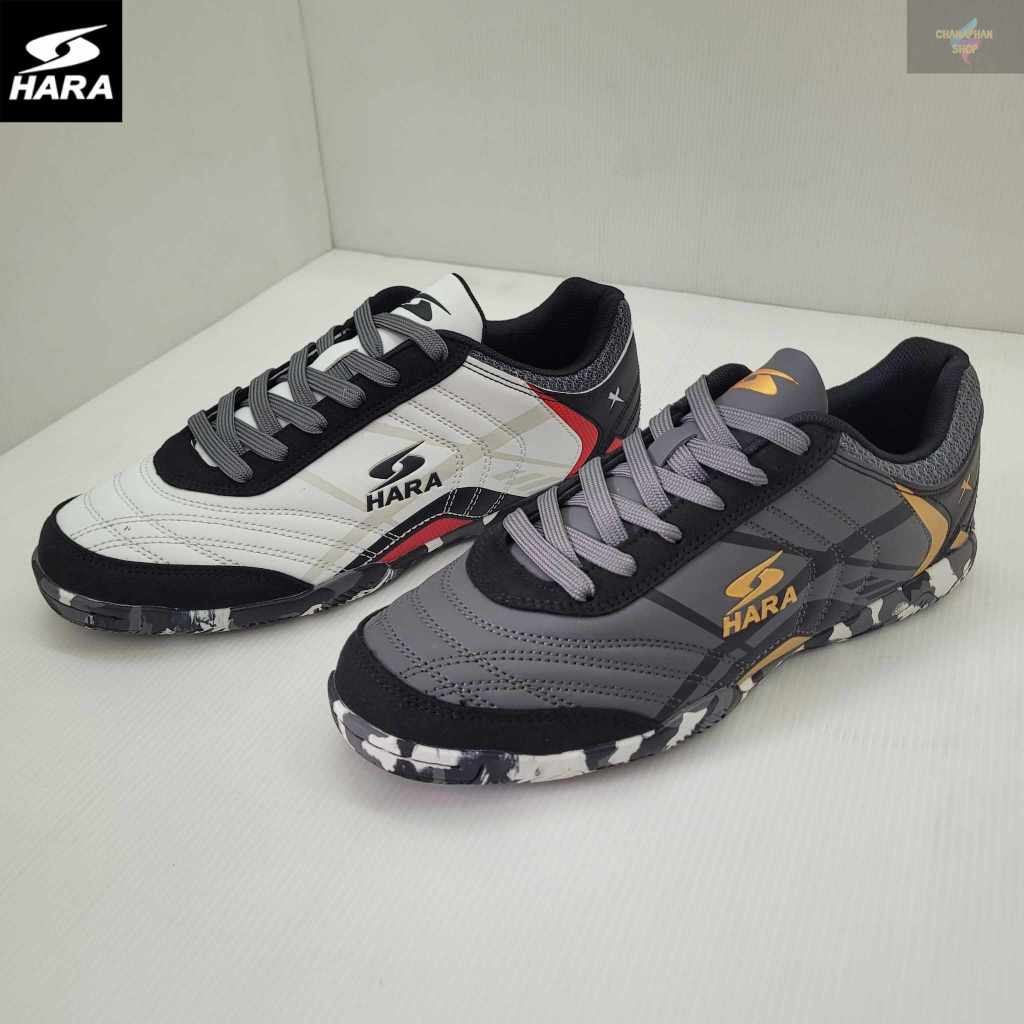 HARA Sports รองเท้าฟุตซอล รุ่น Futsal-X รองเท้าฟุตซอล สีดำทอง/สีขาว รุ่น FS28 SIZE 39-45