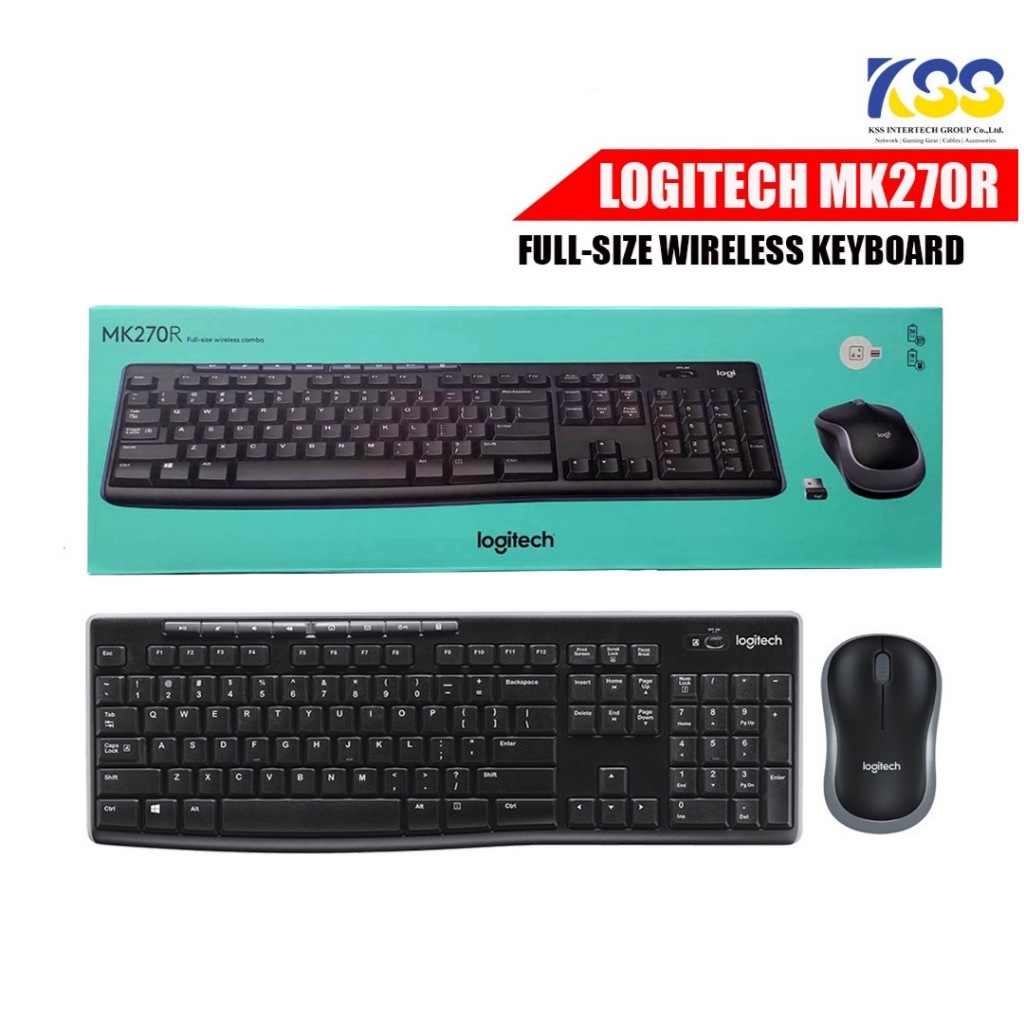 ชุดคอมโบคีย์บอร์ดและเมาส์ไร้สาย Logitech MK270r Wireless Combo