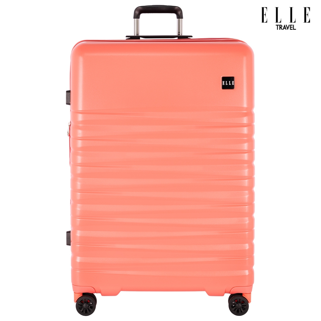 ELLE Travel Bedivere Collection. 100% Polycarbonate, 28" Luggage, Aluminum Trolley, 8 wheel Spinner, Secure Zipper, TSA