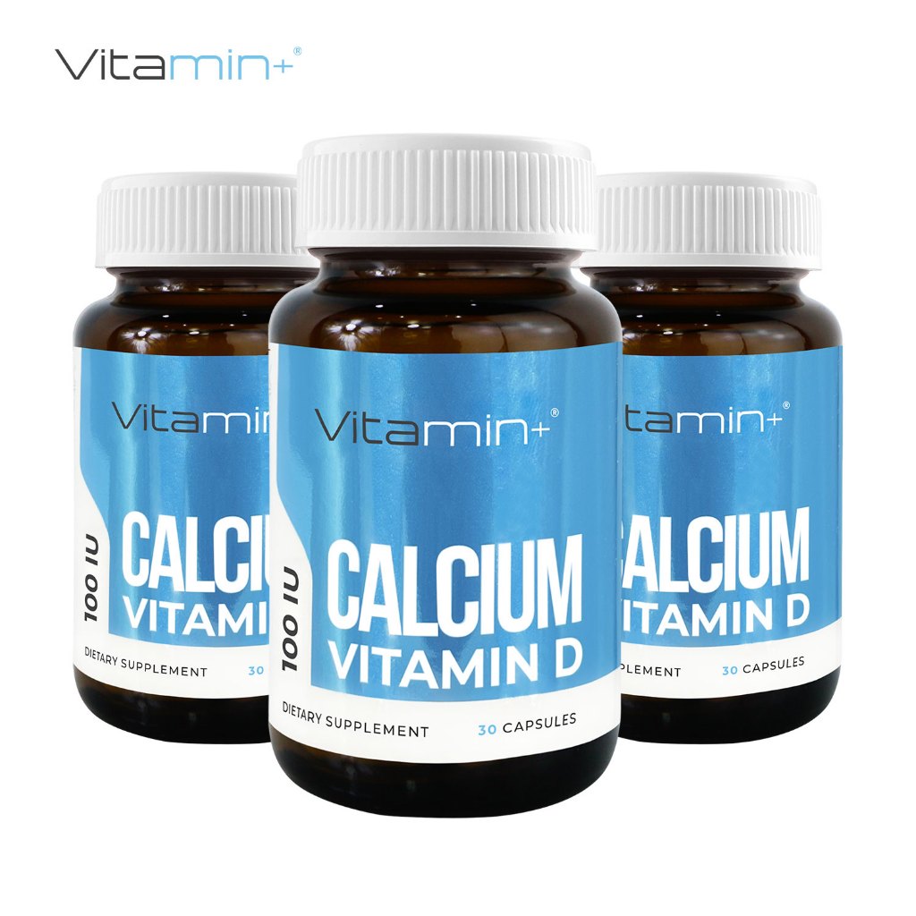 [แพ็ค 3 ขวดสุดคุ้ม] แคลเซียม วิตามินดี วิตามินพลัส Calcium Vitamin D Vitamin plus วิตามินดี3 100 ไอยู Vitamin D3 100 IU