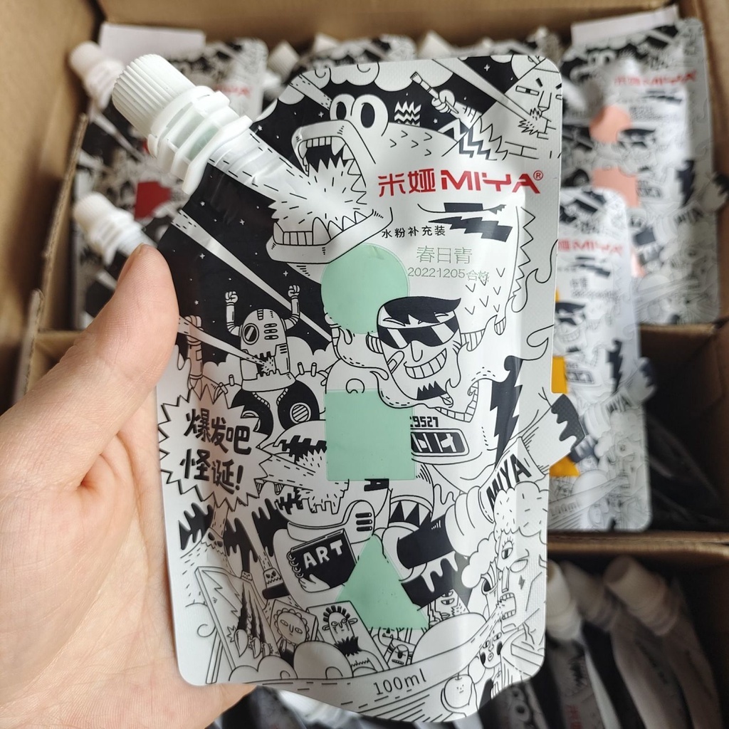MIYA ผงน้ำ ภาพวาด Gouache Paint Refill 100ml 50 สี ผงน้ำ ถุงเติม แทนที่ ภาพวาด เม็ดสี มืออาชีพ สีกวอชสำหรับเติม แบบพกพา ราคา ถูกที่สุด ดีลบีเคเค แกลเลอรีภาพที่ 6