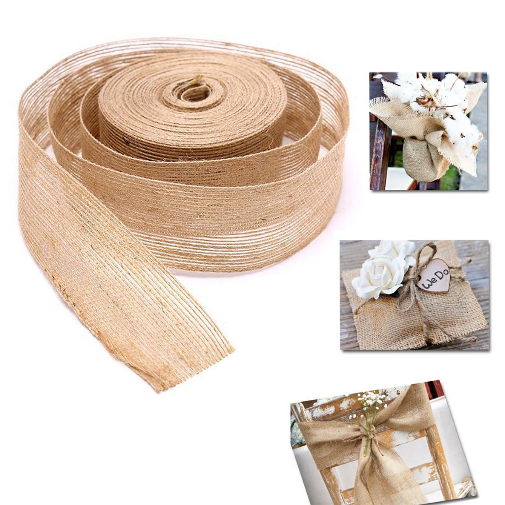 P024 ริบบิ้น ผ้ากระสอบ 10m กว้าง 10-50 มม. งานฝีมือ ตกแต่ง ริบบิ้นกระสอบ ทำโบว์ วินเทจ ธรรมชาติ SP ราคา ถูกที่สุด ดีลบีเคเค แกลเลอรีภาพที่ 6