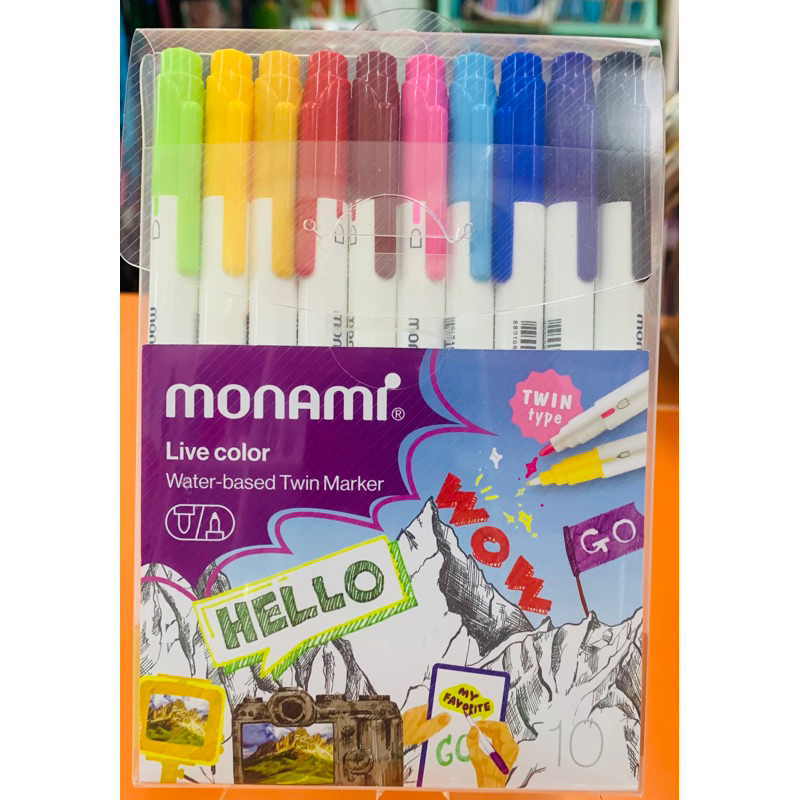 MONAMI ปากกาสีน้ำ รุ่น Live color 10 สี