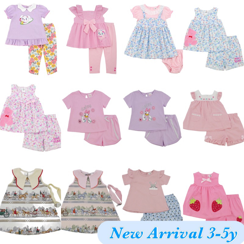 #03 แบบใหม่ ชุดเด็กผู้หญิงแบรนด์แท้ ราคาถูก Size: 3-5y