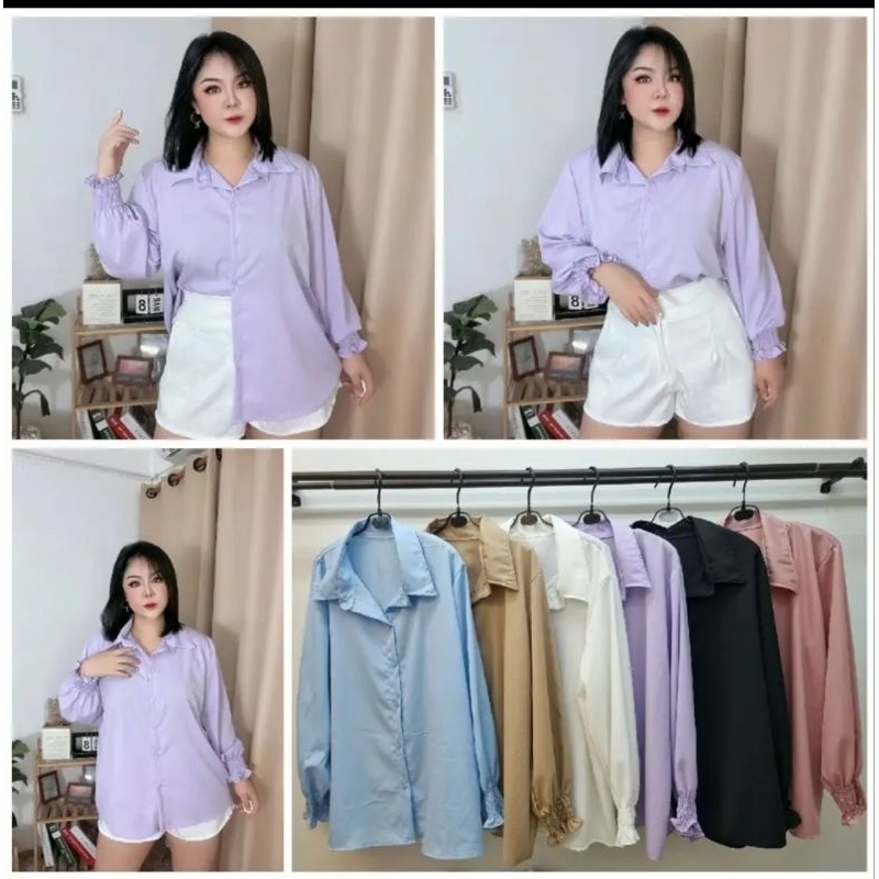 เชิ้ตผ้าไหมอิตาลีแขนยาวปลายแขนสม๊อครอบ กระดุมใช้งานได้จริงหน้าผ้า50