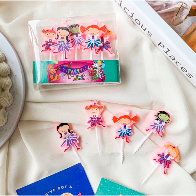 119 <พร้อมส่งในไทย > เทียน Happy birthday เทียนวันเกิดนักบัลเลต์ ballet
