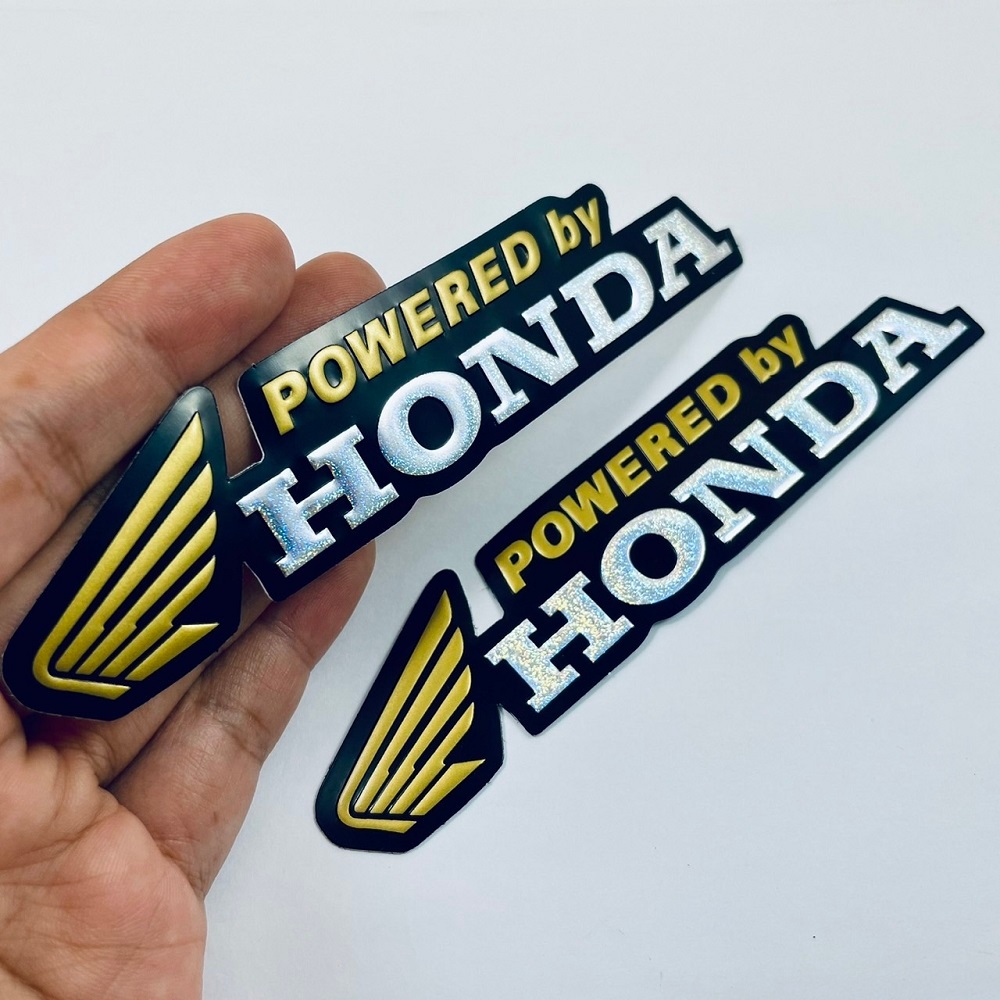 สติ๊กเกอร์ Honda ฮอนด้า โลโก้ ปีกนก สีทอง สติกเกอร์ 3D ปั๊มนูน สะท้อนแสง 2ชิ้น แต่งรถ ติดรถ มอเตอร์ไซค์ Racing Sticker