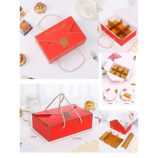 A034 พร้อมส่ง(แพค5ใบ) กล่อง 6 ช่อง ใสของขวัญ ของชำร่วย ขนม คุกกี้ ขนมเปี๊ยะ ขนมไหว้พระจันทร์