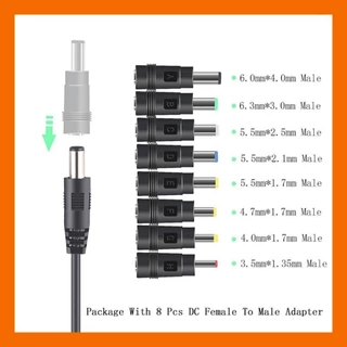 แจ็ค หัวแปลง adapter DC มี 8 size หรือ 1 ชุด 8 ชิ้น