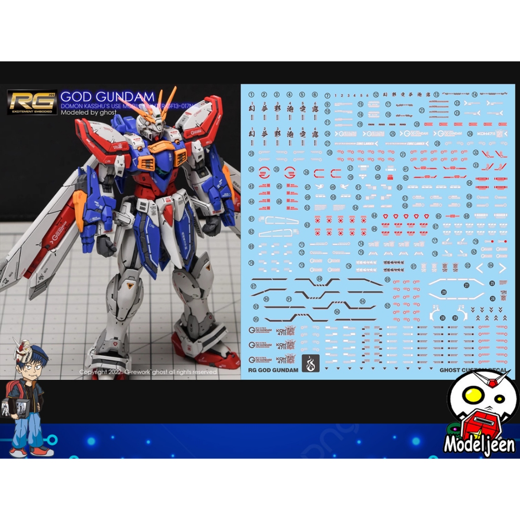 (Ghost Decal) Water Decal 113 RG1/144 God Gundam